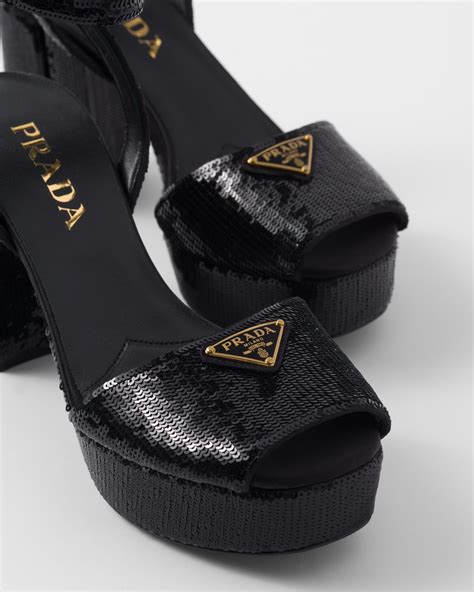 prada woven platform sandals|Prada black suede platform sandals.